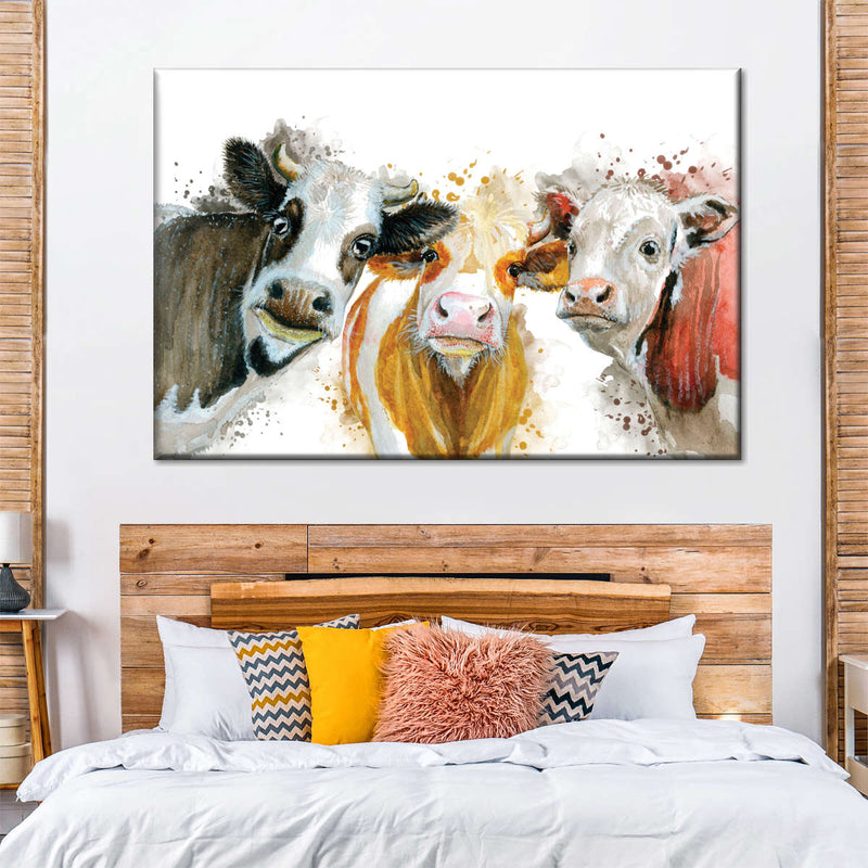 Livestock Cows Splash Wall Art