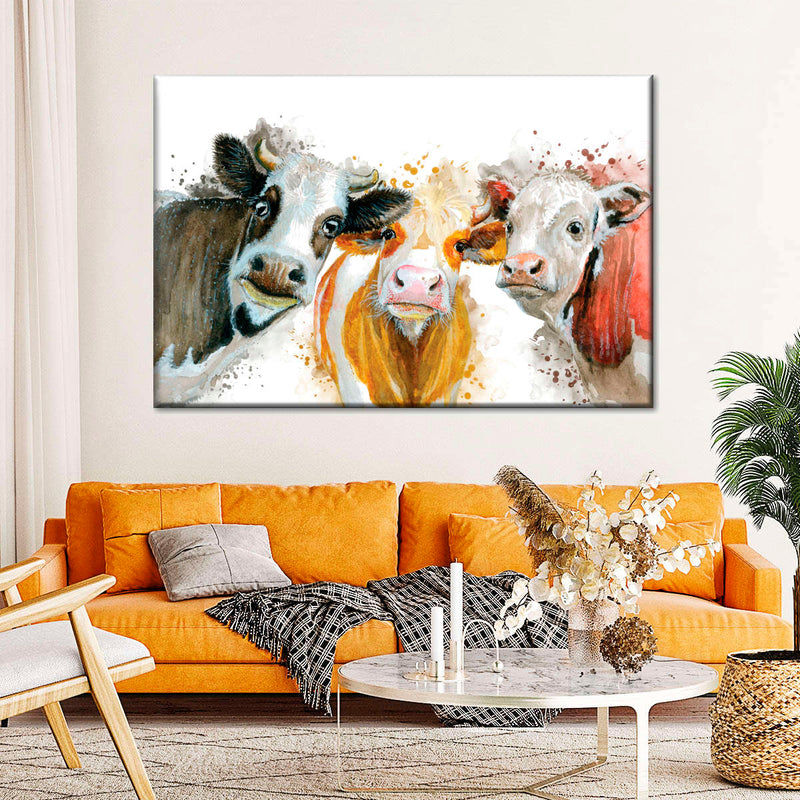 Livestock Cows Splash Wall Art