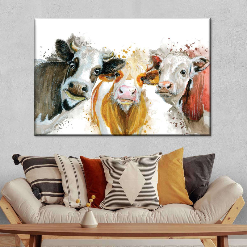 Livestock Cows Splash Wall Art