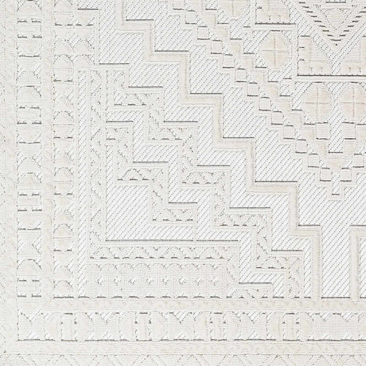 Alya White Fringe Rug, sample swatch