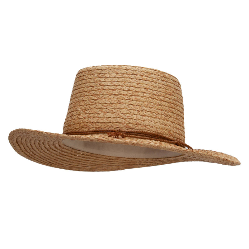 Women's Paper Braid 3" Brim Gambler Crown Hat