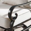 Aluminum 44-in Round Patio Fire Table Set with Swivel Rocking Chairs