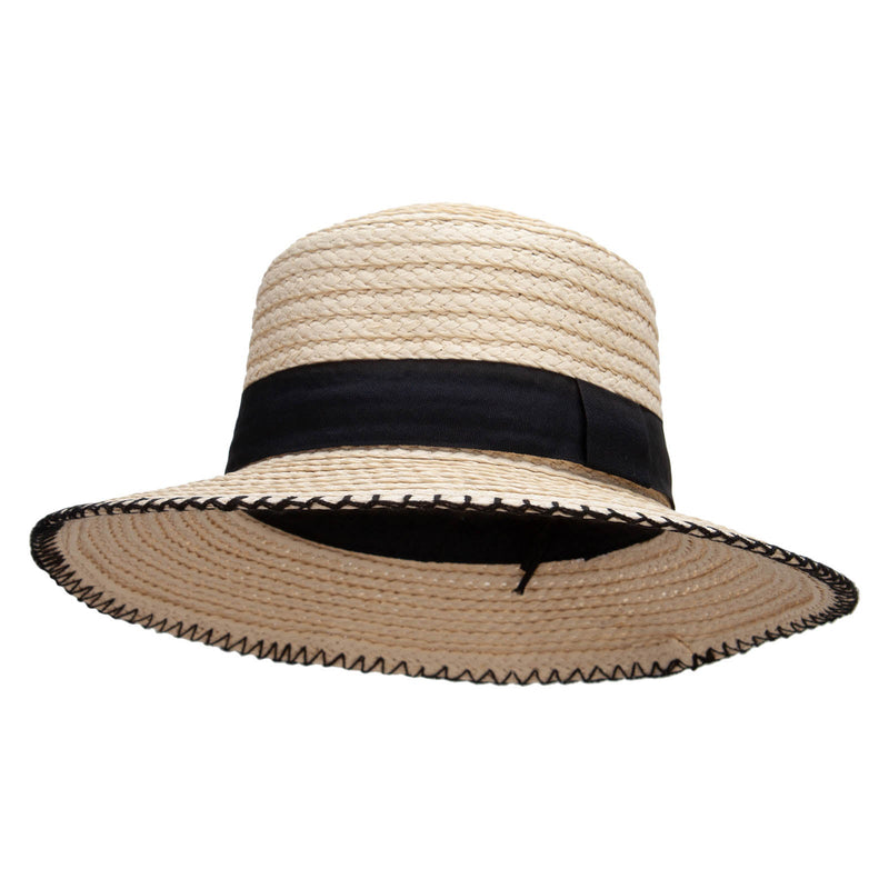 Women's Toyo Braid Boater Style 3.5" Brim Hat