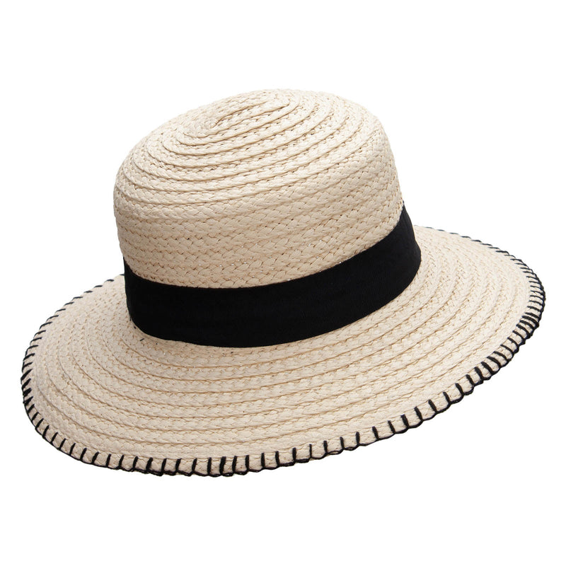 Women's Toyo Braid Boater Style 3.5" Brim Hat