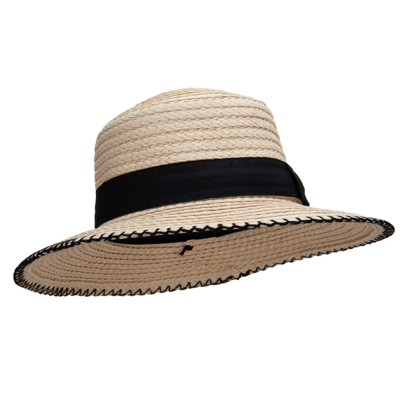 Women's Toyo Braid Boater Style 3.5" Brim Hat