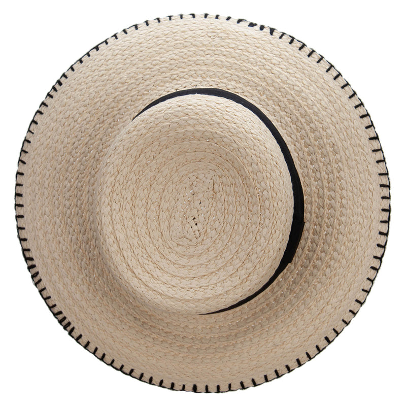 Women's Toyo Braid Boater Style 3.5" Brim Hat