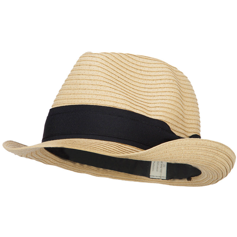 Boy's Paper Braid Wide Ribbon Fedora
