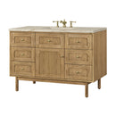 James Martin Laurent 48" Dual Mount Single Bathroom Vanity, Light Natural Oak