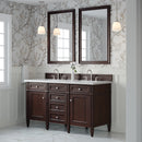 James Martin Brittany 60" Double Bathroom Vanity, Burnished Mahogany