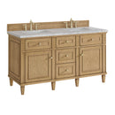 James Martin Lorelai 60" Double Bathroom Vanity, Light Natural Oak