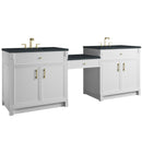 James Martin Bellshire 96" Double Bathroom Vanity, Bright White