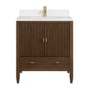 James Martin Myrrin 30" Single Bathroom Vanity, Mid-Century Walnut