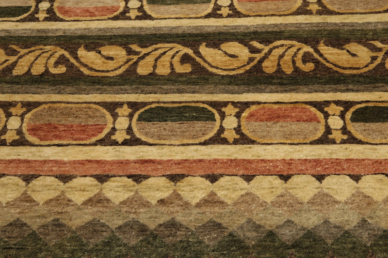 6x9 Rust Tibetan Hand Knotted antique finished Wool Modern Area Rug