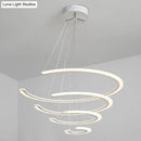 GobekUsa C Ring Dining Room Chandelier Acrylic LED 1/2/3 Light Postmodern Ceiling Pendant in Warm/White/Natural Light