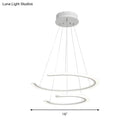 GobekUsa C Ring Dining Room Chandelier Acrylic LED 1/2/3 Light Postmodern Ceiling Pendant in Warm/White/Natural Light