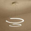 GobekUsa C Ring Dining Room Chandelier Acrylic LED 1/2/3 Light Postmodern Ceiling Pendant in Warm/White/Natural Light