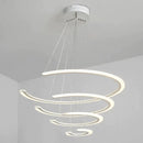 GobekUsa C Ring Dining Room Chandelier Acrylic LED 1/2/3 Light Postmodern Ceiling Pendant in Warm/White/Natural Light