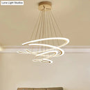GobekUsa C Ring Dining Room Chandelier Acrylic LED 1/2/3 Light Postmodern Ceiling Pendant in Warm/White/Natural Light