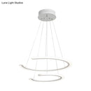 GobekUsa C Ring Dining Room Chandelier Acrylic LED 1/2/3 Light Postmodern Ceiling Pendant in Warm/White/Natural Light