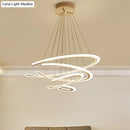 GobekUsa C Ring Dining Room Chandelier Acrylic LED 1/2/3 Light Postmodern Ceiling Pendant in Warm/White/Natural Light
