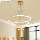GobekUsa C Ring Dining Room Chandelier Acrylic LED 1/2/3 Light Postmodern Ceiling Pendant in Warm/White/Natural Light