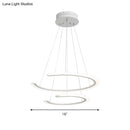 GobekUsa C Ring Dining Room Chandelier Acrylic LED 1/2/3 Light Postmodern Ceiling Pendant in Warm/White/Natural Light