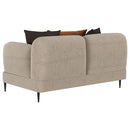Repley - Upholstered Sculpted Track Arm Loveseat - Beige by HouseOfZazla