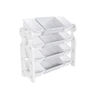 Multi Functional Kids Toy Storage Organizer Cabinet With Hdpe Shelf And 12 Bins - Gray White by HouseOfZazla