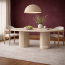 Briella Travertine Marble Dining Table - Luxury Natural Stone Dining Table