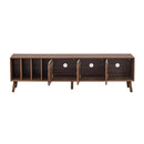 TV Stand With 5 Legs, Media Console Table For Tvs Up To 75" - Walnut