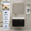 Modern Wall Mounted Bathroom Vanity With Resin Sink And Storage Rack by Unique Piece Furniture