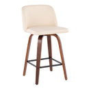 Toriano - Mid Century Modern Fixed Height Counter Stool & Square Footrest (Set of 2) by Unique Piece Furniture