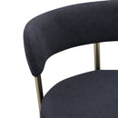 Modern Sherpa Counter Height Stools, Uphsoltered Seat Height Barstools With Brushed Brass Metal Legs Round Low Back Kitchen Stools With Footrest For Dining Room (Set of 2) by HouseOfZazla