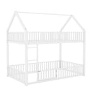Metal House Bunk Bed With Fence And Door by HouseOfZazla