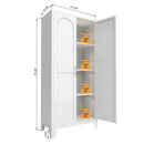 2 Shapely Doors Cabinet Metal Storage Cabinet With Doors And Adjustable Shelves For Bedroom Living Room - White by Unique Piece Furniture