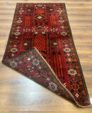 Afghan Rug 3x7, Balouch Carpet, Tribal Rug, Red, New