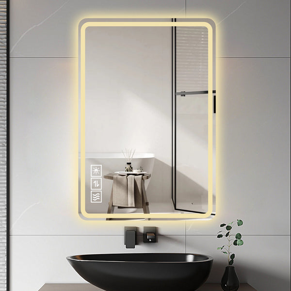 24X40 Inch LED Bathroom Mirror Vanity with Front Lights