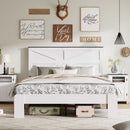 King Wood Platform Bed Frame with Headboard and Storage by HouseOfZazla