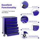 Rolling Metal Tool Chest with 6 Drawers, 20" Cabinet - Purple by HouseOfZazla