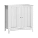 Mid Century Modern Double Door Storage Cabinet With Knobs - White by Unique Piece Furniture