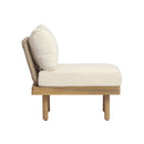 Acacia Wood Outdoor Armless Chair with Rope Back & Weather-Resistant Cushion by HouseOfZazla