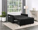 Maeve - Convertible Sleeper Loveseat With Tufting and Side Pocket - Black by HouseOfZazla
