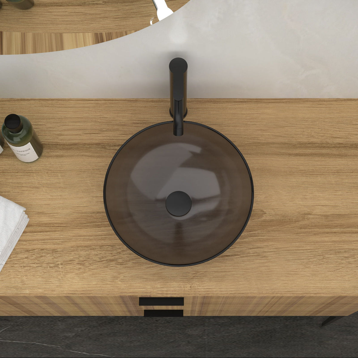 Artistic Tempered Glass Vessel Sink With Pop Up Drain, photo 27 of 32