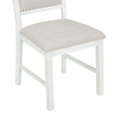 5-Piece Retro Dining Set, Rectangular Wooden Dining Table and 4 Upholstered Chairs for Dining Room and Kitchen (Brown+White)