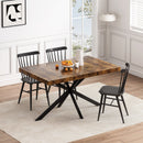 Retro Rectangular Stretch Dining Table With Embossed Center Plate by HouseOfZazla