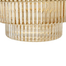 9.1x9.8" Tiered Geometric Amber Luster Clear Vase by HouseOfZazla