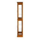 Curio Cabinet Lighted Curio Diapaly Cabinet With Adjustable Shelves And Mirrored Back Panel, Tempered Glass Doors (6 Tier), (E26 Light Bulb Not Included) by Unique Piece Furniture