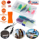 383Pcs Fishing Lures Tackle Box Bass Fishing Animated Lure Crankbaits Spinnerbaits Soft Plastic Worm Saltwater Freshwater Fishing Kit by GBruno Store