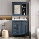 Bathroom Vanity With Medicine Cabinet, Royal Mirror Cabinet, Modern Bathroom Storage Cabinet With 2 Soft Closing Doors And 4 Drawers by Unique Piece Furniture