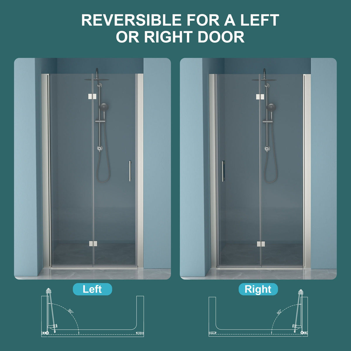 Fold Frameless Shower Door With Tempered Glass, photo 29 of 40